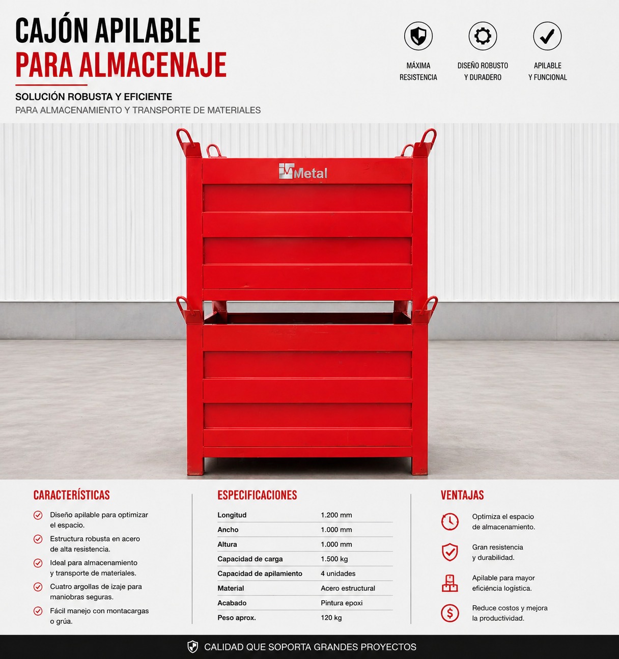 Cajón Apilable detalle