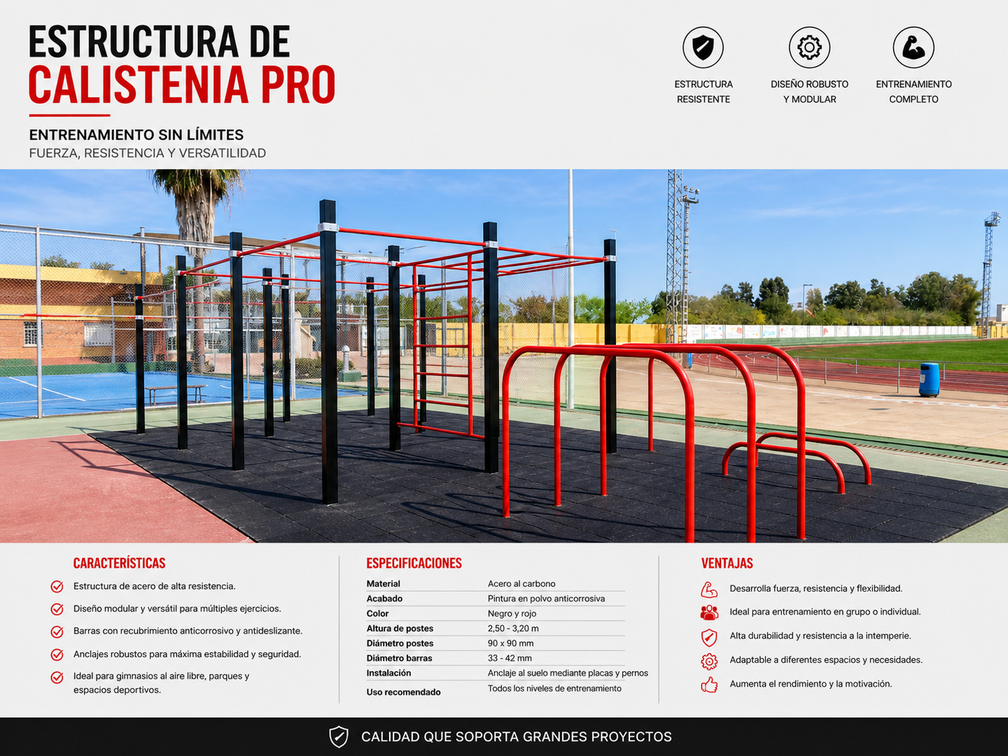 Parque de Calistenia — estructura barras