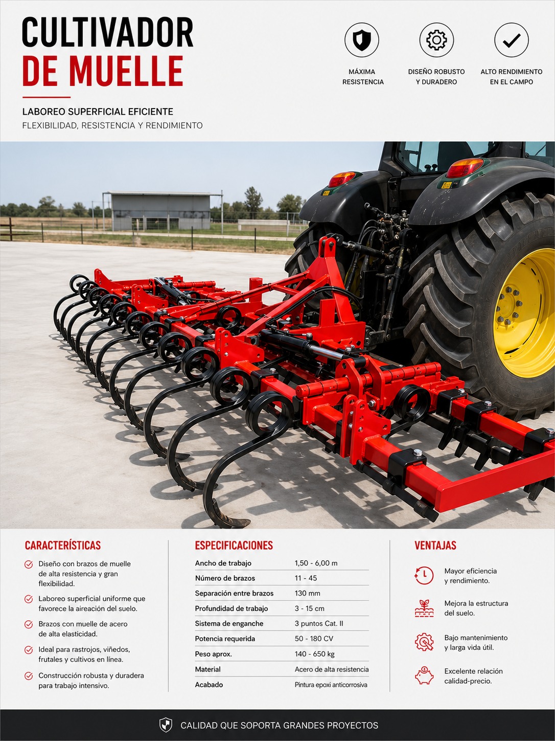 Cultivador de Muelle en campo